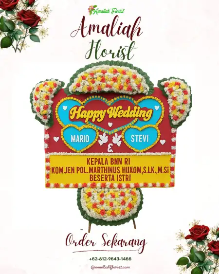 Papan Bunga Pernikahan Gombolharjo